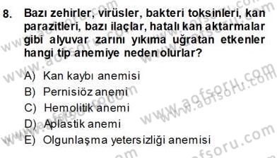 Temel Veteriner Fizyoloji Dersi 2013 - 2014 Yılı (Vize) Ara Sınav Soruları 8. Soru