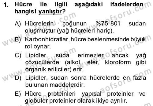 Temel Veteriner Fizyoloji Dersi 2014 - 2015 Yılı (Final) Dönem Sonu Sınav Soruları 1. Soru