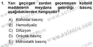 Temel Veteriner Fizyoloji Dersi 2015 - 2016 Yılı (Vize) Ara Sınav Soruları 1. Soru