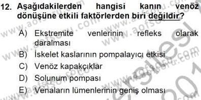 Temel Veteriner Fizyoloji Dersi 2015 - 2016 Yılı (Vize) Ara Sınav Soruları 12. Soru