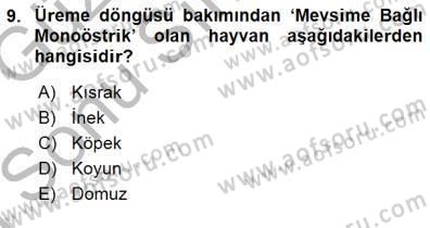 Temel Veteriner Fizyoloji Dersi 2015 - 2016 Yılı (Final) Dönem Sonu Sınav Soruları 9. Soru