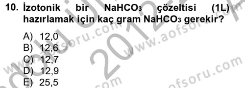 Veteriner Laboratuvar Teknikleri ve Prensipleri Dersi 2012 - 2013 Yılı (Vize) Ara Sınav Soruları 10. Soru