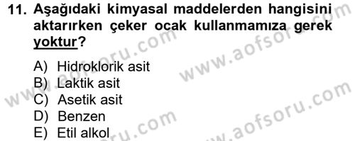 Veteriner Laboratuvar Teknikleri ve Prensipleri Dersi 2012 - 2013 Yılı (Vize) Ara Sınav Soruları 11. Soru
