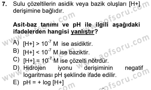 Veteriner Laboratuvar Teknikleri ve Prensipleri Dersi 2012 - 2013 Yılı (Vize) Ara Sınav Soruları 7. Soru