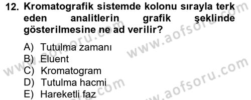 Veteriner Laboratuvar Teknikleri ve Prensipleri Dersi 2012 - 2013 Yılı (Final) Dönem Sonu Sınav Soruları 12. Soru
