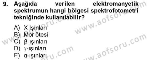 Veteriner Laboratuvar Teknikleri ve Prensipleri Dersi 2012 - 2013 Yılı (Final) Dönem Sonu Sınav Soruları 9. Soru
