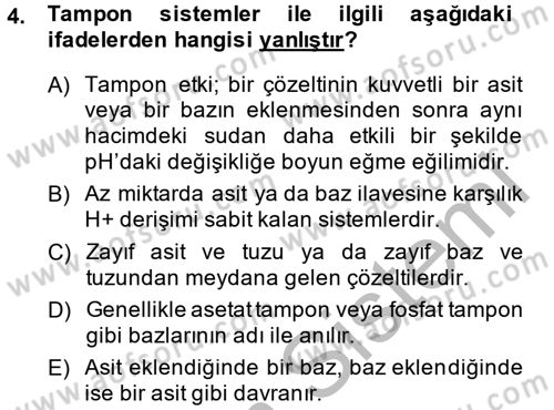 Veteriner Laboratuvar Teknikleri ve Prensipleri Dersi 2013 - 2014 Yılı (Vize) Ara Sınav Soruları 4. Soru