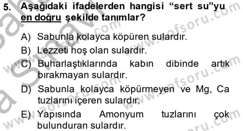 Veteriner Laboratuvar Teknikleri ve Prensipleri Dersi 2013 - 2014 Yılı (Vize) Ara Sınav Soruları 5. Soru