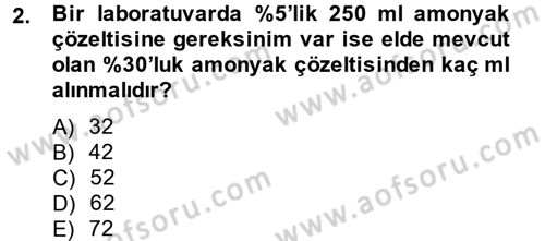 Veteriner Laboratuvar Teknikleri ve Prensipleri Dersi 2013 - 2014 Yılı (Final) Dönem Sonu Sınav Soruları 2. Soru