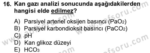 Veteriner Laboratuvar Teknikleri ve Prensipleri Dersi 2013 - 2014 Yılı Tek Ders Sınav Soruları 16. Soru