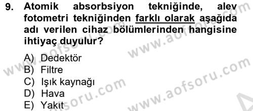 Veteriner Laboratuvar Teknikleri ve Prensipleri Dersi 2013 - 2014 Yılı Tek Ders Sınav Soruları 9. Soru