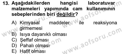 Veteriner Laboratuvar Teknikleri ve Prensipleri Dersi 2014 - 2015 Yılı (Vize) Ara Sınav Soruları 13. Soru