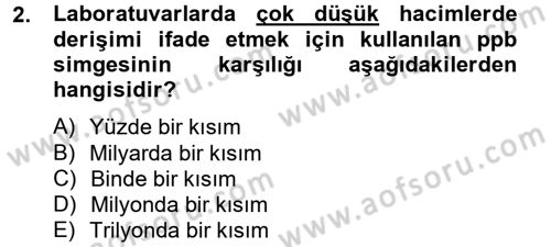 Veteriner Laboratuvar Teknikleri ve Prensipleri Dersi 2014 - 2015 Yılı (Vize) Ara Sınav Soruları 2. Soru