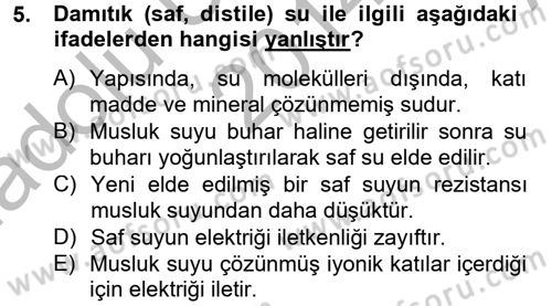 Veteriner Laboratuvar Teknikleri ve Prensipleri Dersi 2014 - 2015 Yılı (Vize) Ara Sınav Soruları 5. Soru