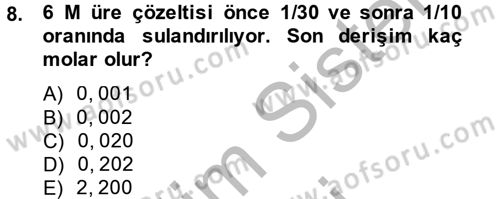 Veteriner Laboratuvar Teknikleri ve Prensipleri Dersi 2014 - 2015 Yılı (Vize) Ara Sınav Soruları 8. Soru