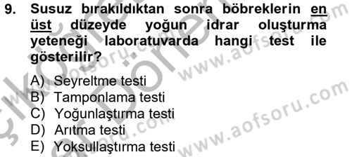 Veteriner Laboratuvar Teknikleri ve Prensipleri Dersi 2014 - 2015 Yılı (Vize) Ara Sınav Soruları 9. Soru