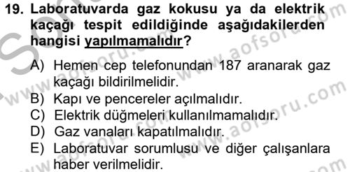 Veteriner Laboratuvar Teknikleri ve Prensipleri Dersi 2014 - 2015 Yılı (Final) Dönem Sonu Sınav Soruları 19. Soru