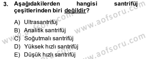 Veteriner Laboratuvar Teknikleri ve Prensipleri Dersi 2014 - 2015 Yılı (Final) Dönem Sonu Sınav Soruları 3. Soru