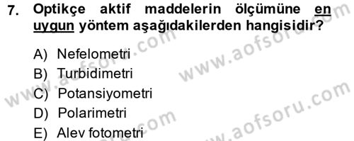 Veteriner Laboratuvar Teknikleri ve Prensipleri Dersi 2014 - 2015 Yılı (Final) Dönem Sonu Sınav Soruları 7. Soru