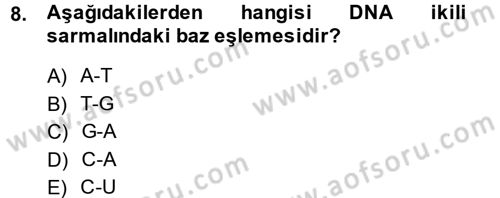 Veteriner Laboratuvar Teknikleri ve Prensipleri Dersi 2014 - 2015 Yılı (Final) Dönem Sonu Sınav Soruları 8. Soru