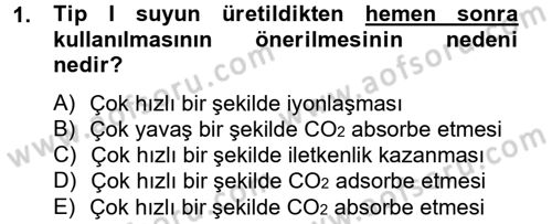 Veteriner Laboratuvar Teknikleri ve Prensipleri Dersi 2014 - 2015 Yılı Tek Ders Sınav Soruları 1. Soru