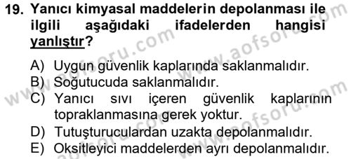Veteriner Laboratuvar Teknikleri ve Prensipleri Dersi 2014 - 2015 Yılı Tek Ders Sınav Soruları 19. Soru