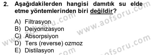 Veteriner Laboratuvar Teknikleri ve Prensipleri Dersi 2014 - 2015 Yılı Tek Ders Sınav Soruları 2. Soru