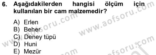 Veteriner Laboratuvar Teknikleri ve Prensipleri Dersi 2014 - 2015 Yılı Tek Ders Sınav Soruları 6. Soru