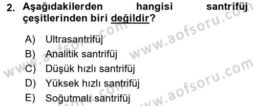 Veteriner Laboratuvar Teknikleri ve Prensipleri Dersi 2015 - 2016 Yılı (Final) Dönem Sonu Sınav Soruları 2. Soru
