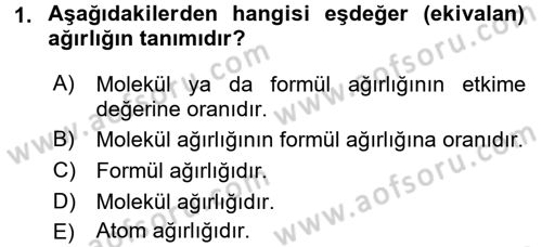 Veteriner Laboratuvar Teknikleri ve Prensipleri Dersi 2016 - 2017 Yılı 3 Ders Sınav Soruları 1. Soru