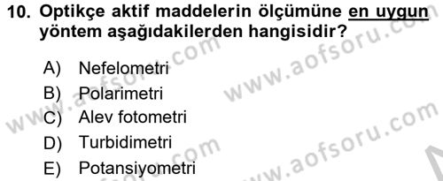 Veteriner Laboratuvar Teknikleri ve Prensipleri Dersi 2016 - 2017 Yılı 3 Ders Sınav Soruları 10. Soru