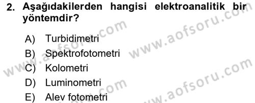Veteriner Laboratuvar Teknikleri ve Prensipleri Dersi 2016 - 2017 Yılı 3 Ders Sınav Soruları 2. Soru