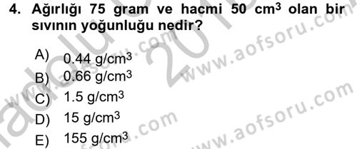 Veteriner Laboratuvar Teknikleri ve Prensipleri Dersi 2016 - 2017 Yılı (Vize) Ara Sınav Soruları 4. Soru