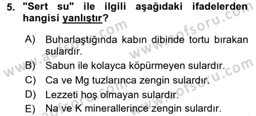 Veteriner Laboratuvar Teknikleri ve Prensipleri Dersi 2016 - 2017 Yılı (Vize) Ara Sınav Soruları 5. Soru