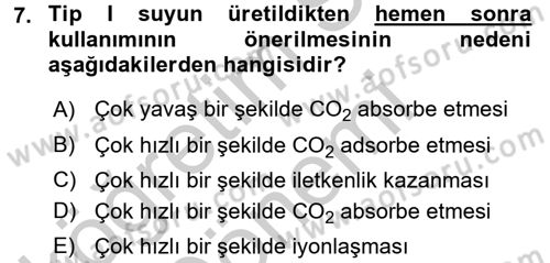 Veteriner Laboratuvar Teknikleri ve Prensipleri Dersi 2016 - 2017 Yılı (Vize) Ara Sınav Soruları 7. Soru