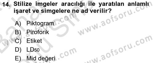 Veteriner Laboratuvar Teknikleri ve Prensipleri Dersi 2016 - 2017 Yılı (Final) Dönem Sonu Sınav Soruları 14. Soru