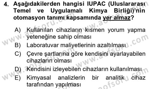Veteriner Laboratuvar Teknikleri ve Prensipleri Dersi 2016 - 2017 Yılı (Final) Dönem Sonu Sınav Soruları 4. Soru