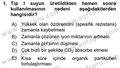 Veteriner Laboratuvar Teknikleri ve Prensipleri Dersi 2017 - 2018 Yılı (Vize) Ara Sınav Soruları 1. Soru