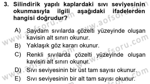 Veteriner Laboratuvar Teknikleri ve Prensipleri Dersi 2017 - 2018 Yılı (Vize) Ara Sınav Soruları 3. Soru