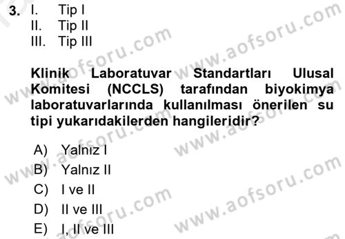 Veteriner Laboratuvar Teknikleri ve Prensipleri Dersi 2017 - 2018 Yılı (Final) Dönem Sonu Sınav Soruları 3. Soru