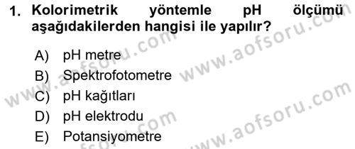 Veteriner Laboratuvar Teknikleri ve Prensipleri Dersi 2018 - 2019 Yılı 3 Ders Sınav Soruları 1. Soru