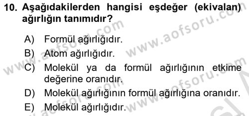 Veteriner Laboratuvar Teknikleri ve Prensipleri Dersi 2018 - 2019 Yılı 3 Ders Sınav Soruları 10. Soru