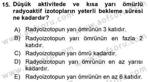 Veteriner Laboratuvar Teknikleri ve Prensipleri Dersi 2018 - 2019 Yılı 3 Ders Sınav Soruları 15. Soru