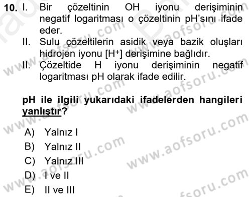 Veteriner Laboratuvar Teknikleri ve Prensipleri Dersi 2018 - 2019 Yılı (Vize) Ara Sınav Soruları 10. Soru