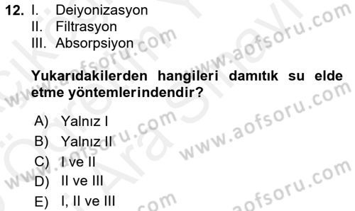 Veteriner Laboratuvar Teknikleri ve Prensipleri Dersi 2018 - 2019 Yılı (Vize) Ara Sınav Soruları 12. Soru