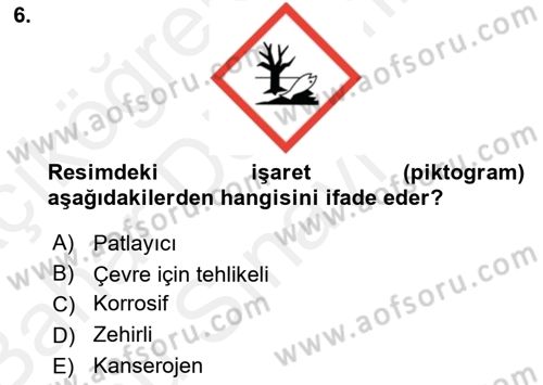 Veteriner Laboratuvar Teknikleri ve Prensipleri Dersi 2018 - 2019 Yılı (Final) Dönem Sonu Sınav Soruları 6. Soru