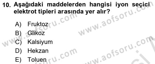 Veteriner Laboratuvar Teknikleri ve Prensipleri Dersi 2020 - 2021 Yılı Yaz Okulu Sınav Soruları 10. Soru
