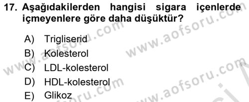 Veteriner Laboratuvar Teknikleri ve Prensipleri Dersi 2020 - 2021 Yılı Yaz Okulu Sınav Soruları 17. Soru