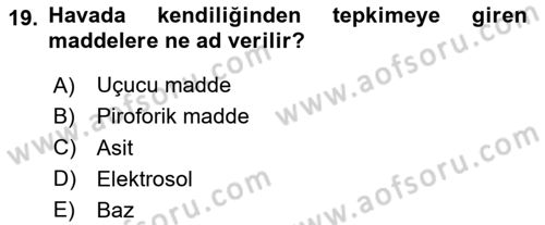 Veteriner Laboratuvar Teknikleri ve Prensipleri Dersi 2020 - 2021 Yılı Yaz Okulu Sınav Soruları 19. Soru