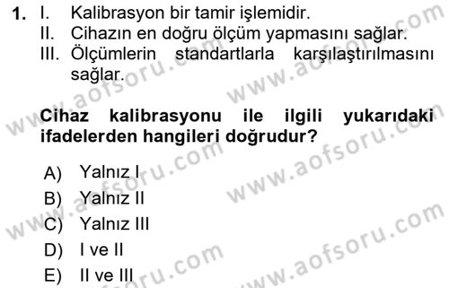 Veteriner Laboratuvar Teknikleri ve Prensipleri Dersi 2021 - 2022 Yılı (Vize) Ara Sınav Soruları 1. Soru